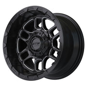 Titan 12 inch GTW golf cart wheel - Black / Silver