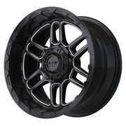Titan 14 inch GTW golf cart wheel - Black / Silver