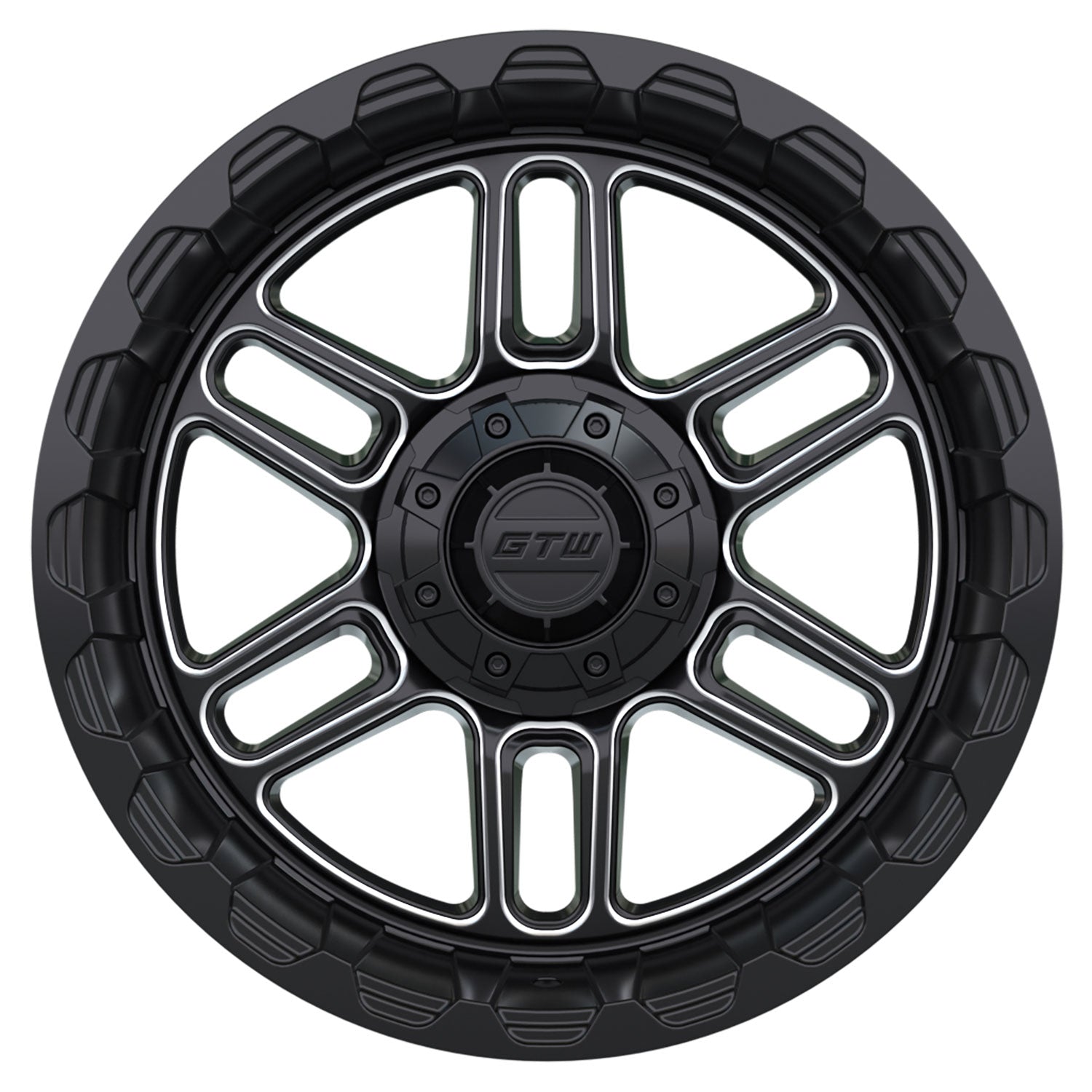 Titan 14 inch GTW golf cart wheel - Black / Silver