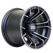 Spyder 10 inch GTW golf cart wheel - Matte Grey / Black