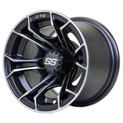Spyder 10 inch GTW golf cart wheel - Matte Grey / Black