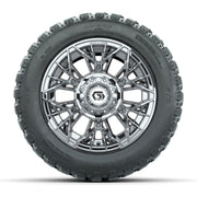 GTW® Stellar Chrome 12 in Wheels with 20X10-12 Nomad Steel Belt Radial All-Terrain Tires – Full Set