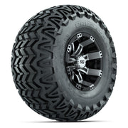 GTW Tempest Black/Machined 10 in Wheels with 22x11-10 Predator All-Terrain Tires – Full Set