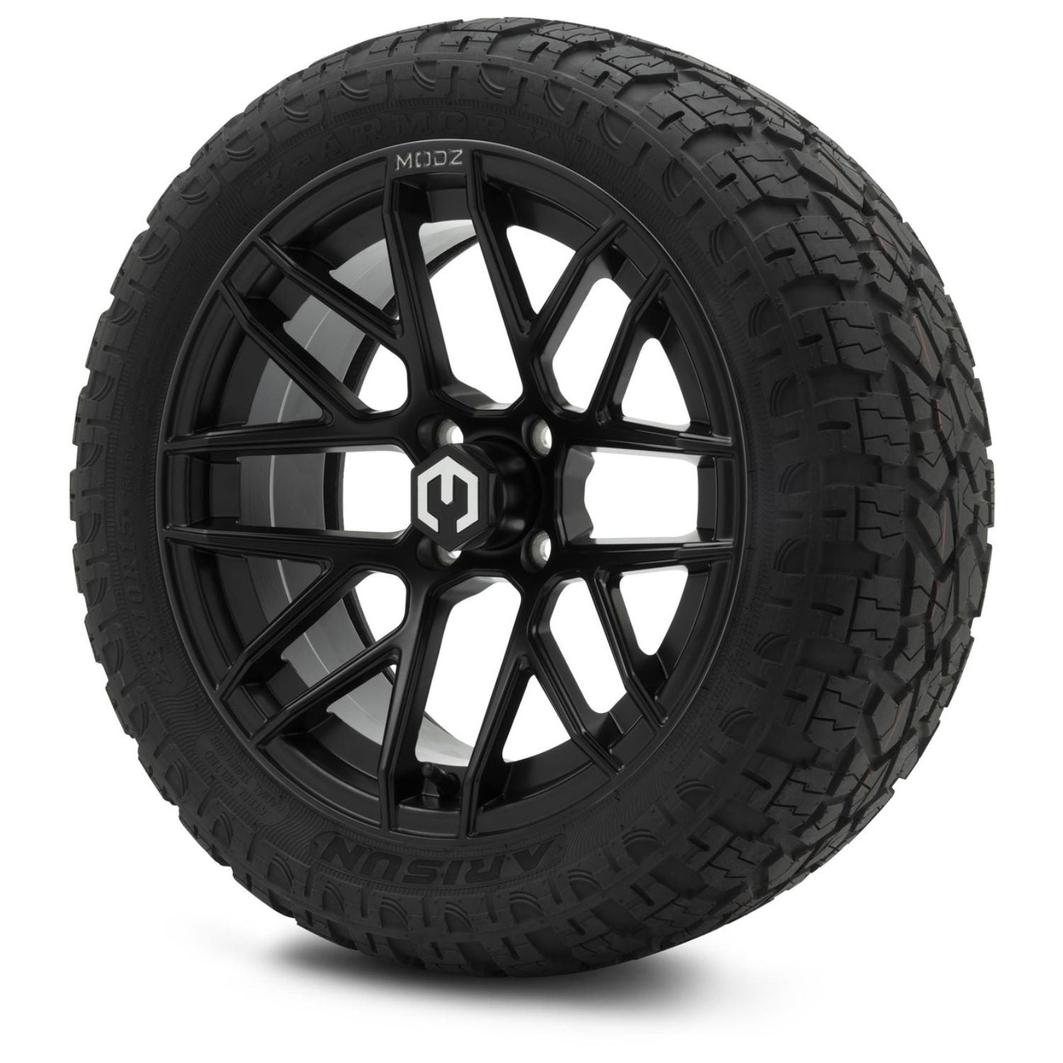 MODZ® 15" Matrix Matte Black Wheels & Off-Road Tires Combo (Arisun X-Armory Steel Belted Radial 23x10-15)