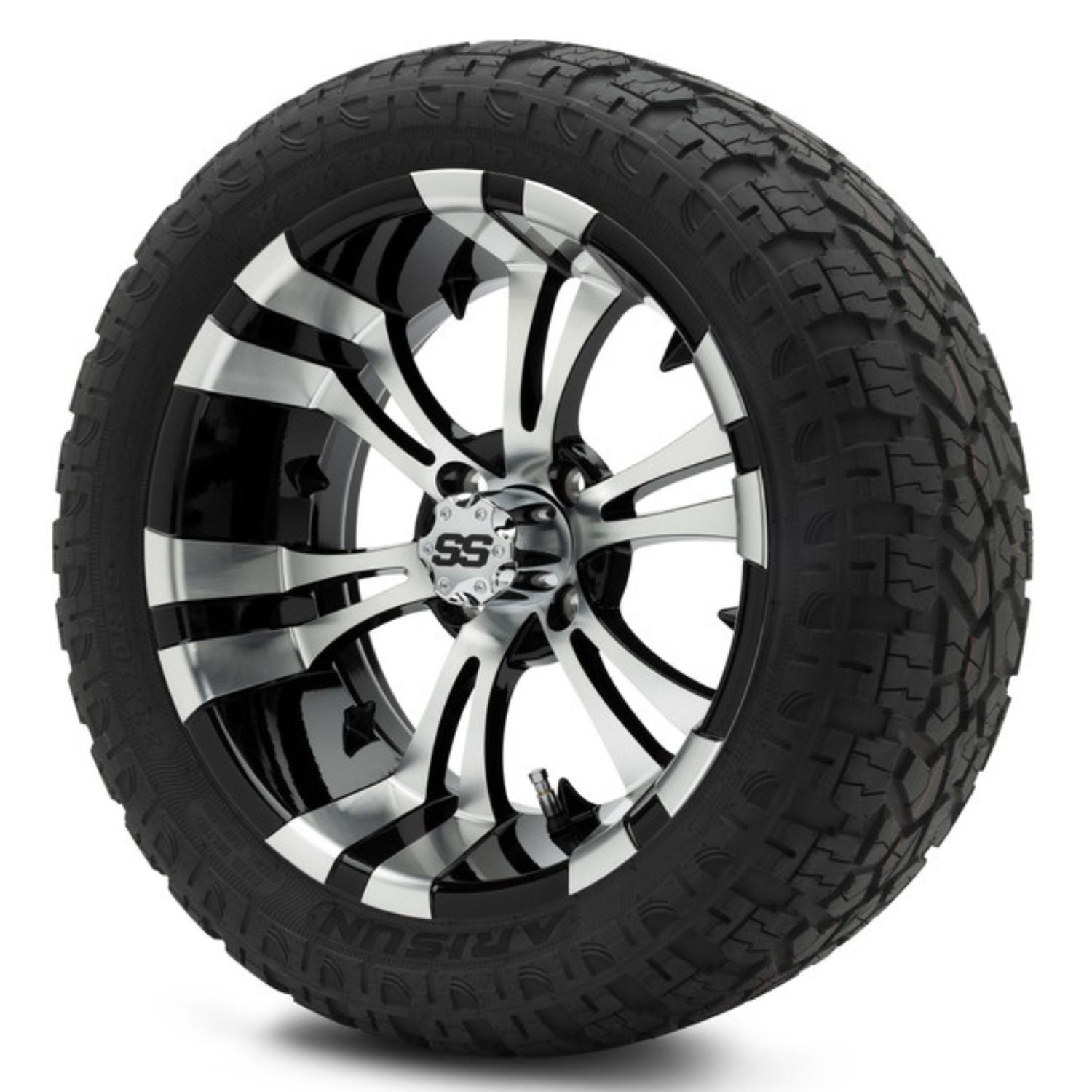MODZ® 15" Vampire Machined Black Wheels & Off-Road Tires Combo (Arisun X-Armory Steel Belted Radial 23x10-15)