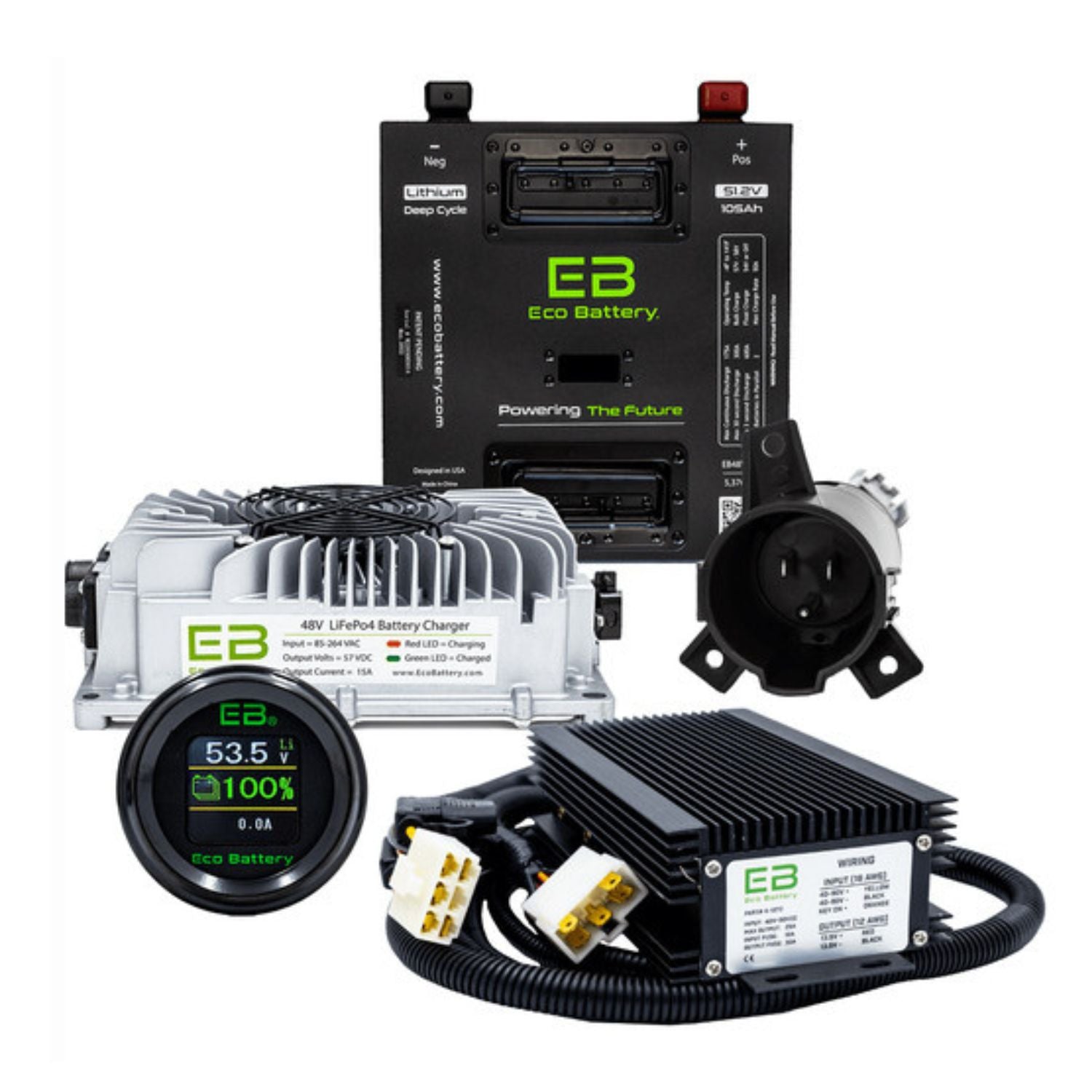 Eco Battery 48V - 105AH Gen3 Thru Hole Lithium Battery Combo - Club Car Precedent [2009-Up] / Onward / Tempo