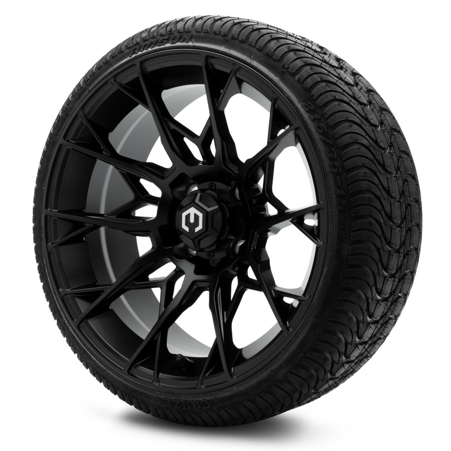 MODZ® 15" Chaos Matte Black Wheels & Street Tires Combo (Arisun Cruze 215/35-15)