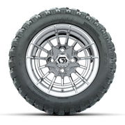 GTW® Boost Chrome 12 in Wheels with 22X11-R12 Nomad Steel Belt Radial All-Terrain Tires – Full Set