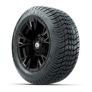 GTW® Vandal Matte Black/Machined 12 in Wheels with 215/40-12 Excel Classic Street Tires – Full Set