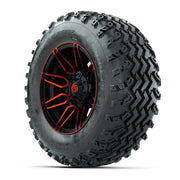 GTW® Stealth Red/Machined 12 in Wheels with 23X10.00-12 Rogue All-Terrain Tires – Full Set
