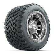 GTW® Shogun Chrome 12 in Wheels with 20X10-12 Nomad Steel Belt Radial All-Terrain Tires – Full Set