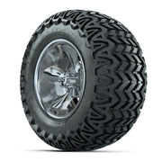 GTW® Godfather Chrome 12 in Wheels with 23X10.5-12 Predator All-Terrain Tires – Full Set
