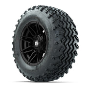GTW® Stealth Black/Machined 12 in Wheels with 23X10.00-12 Rogue All-Terrain Tires – Full Set