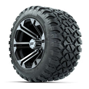 GTW® Specter Black/Machined 12 in Wheels with 22X11-R12 Nomad Steel Belt Radial All-Terrain Tires – Full Set