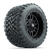 GTW® Titan Black/Machined 12 in Wheels with 20X10-12 Nomad Steel Belt Radial All-Terrain Tires – Full Set