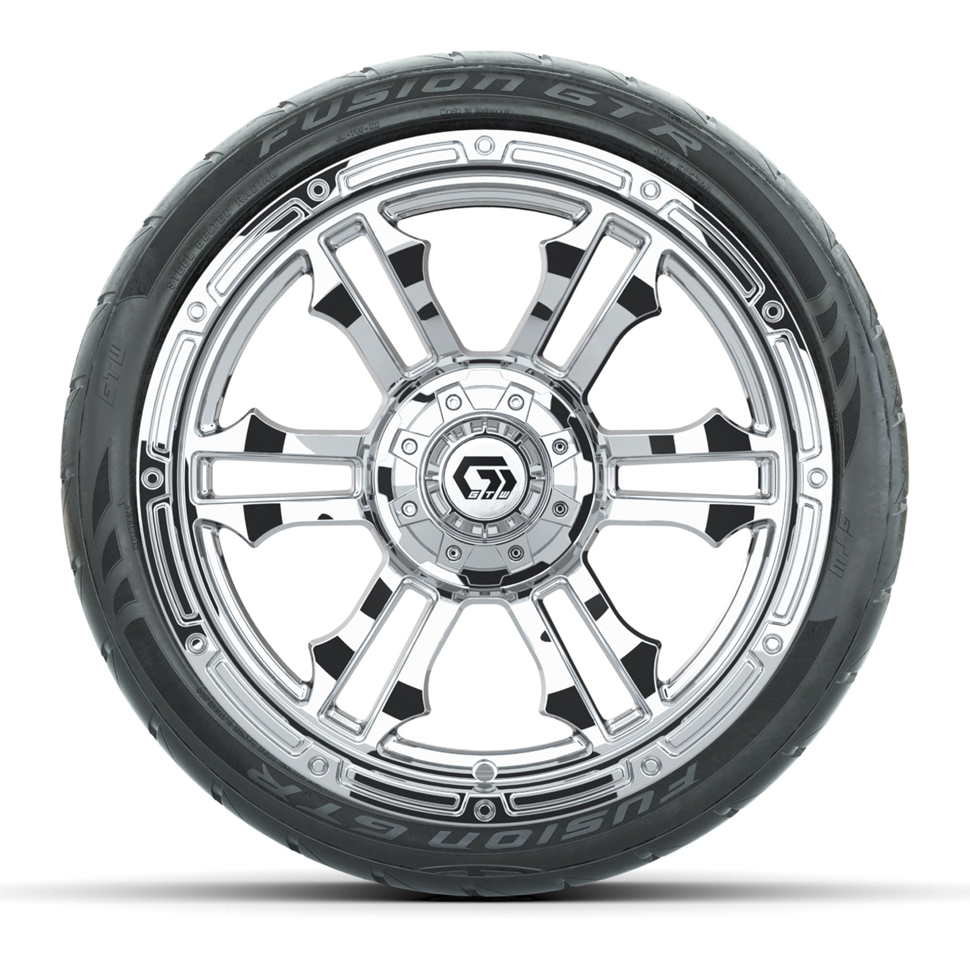 GTW® Shogun Chrome 15 in Wheels with 215/40-R15 Fusion GTR S - 3/4 view