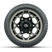 GTW® Nexus Gloss Black/Satin Bronze 12 in Wheels with 215/35-12 Mamba Street Tires – Full Set