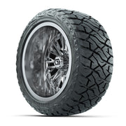 GTW Viper Chrome 14 in Wheels with 23X10-R14 Maverick Steel Belted Radial All-Terrain Tires – Full Set