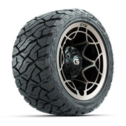 GTW Nexus Gloss Black/Bronze 12 in Wheels with 215/40-R12 Maverick Low-Profile All-Terrain Tires – Full Set