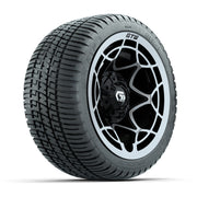 GTW® Nexus Black with Silver Face 12 in Wheels with 205/30-12 Fusion Street Tires – Full Set