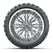GTW Viper Chrome 15 in Wheels with 23X10-R15 Nomad Steel Belted Radial All-Terrain Tires – Full Set