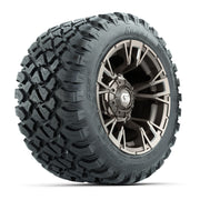 GTW® Vandal Bronze/Machined 12 in Wheels with 22X11-R12 Nomad Steel Belt Radial All-Terrain Tires – Full Set