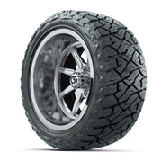 GTW Reaper Chrome 15 in Wheels with 23X10-R15 Maverick Steel Belted Radial All-Terrain Tires – Full Set