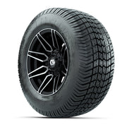 GTW® Stealth Black/Machined 12 in Wheels with 255/50-12 Excel Classic Street Tires – Full Set