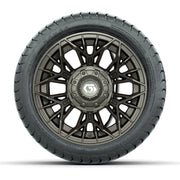 Set of (4) 12 in GTW® Stellar Matte Bronze Wheels with 215/35-12 Mamba Street Tires