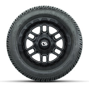 GTW® Titan Black/Machined 12 in Wheels with 215/40-12 Excel Classic Street Tires – Full Set