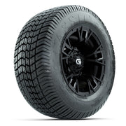 GTW® Vandal Matte Black/Machined 12 in Wheels with 255/50-12 Excel Classic Street Tires – Full Set
