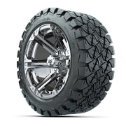 GTW Specter Chrome Wheels with 22in Timberwolf Mud Tires - 1 - 3/4 view