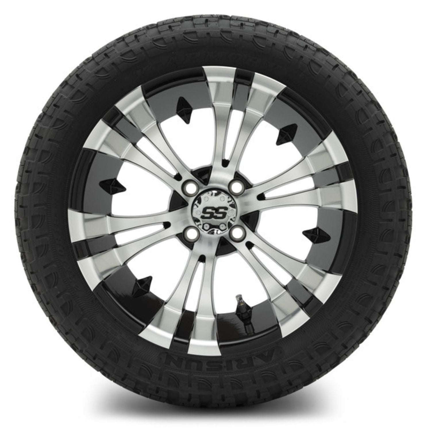 MODZ® 15" Vampire Machined Black Wheels & Off-Road Tires Combo (Arisun X-Armory Steel Belted Radial 23x10-15)