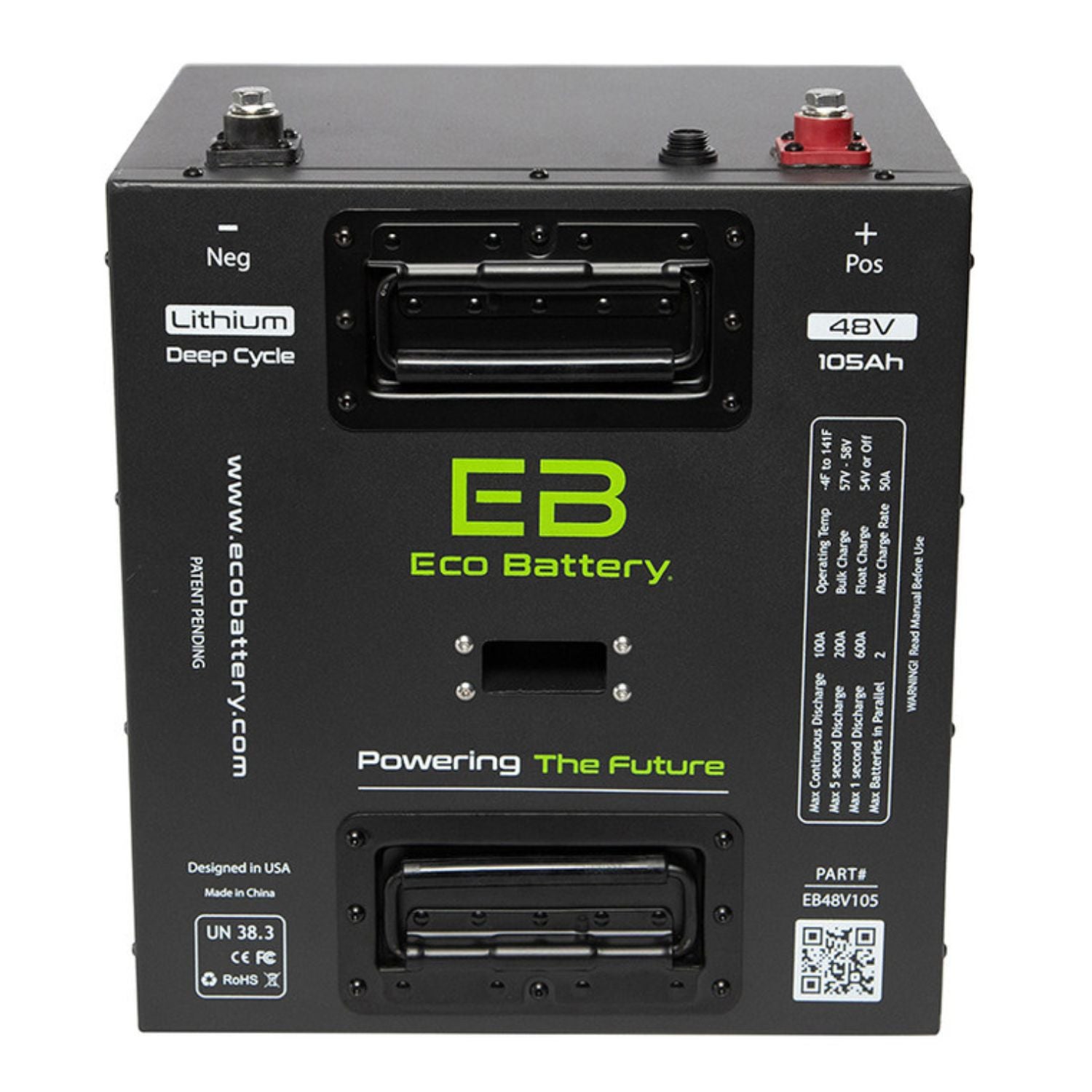 Eco Battery 48V - 105AH Gen3 Thru Hole Lithium Battery Combo - Club Car Precedent [2009-Up] / Onward / Tempo