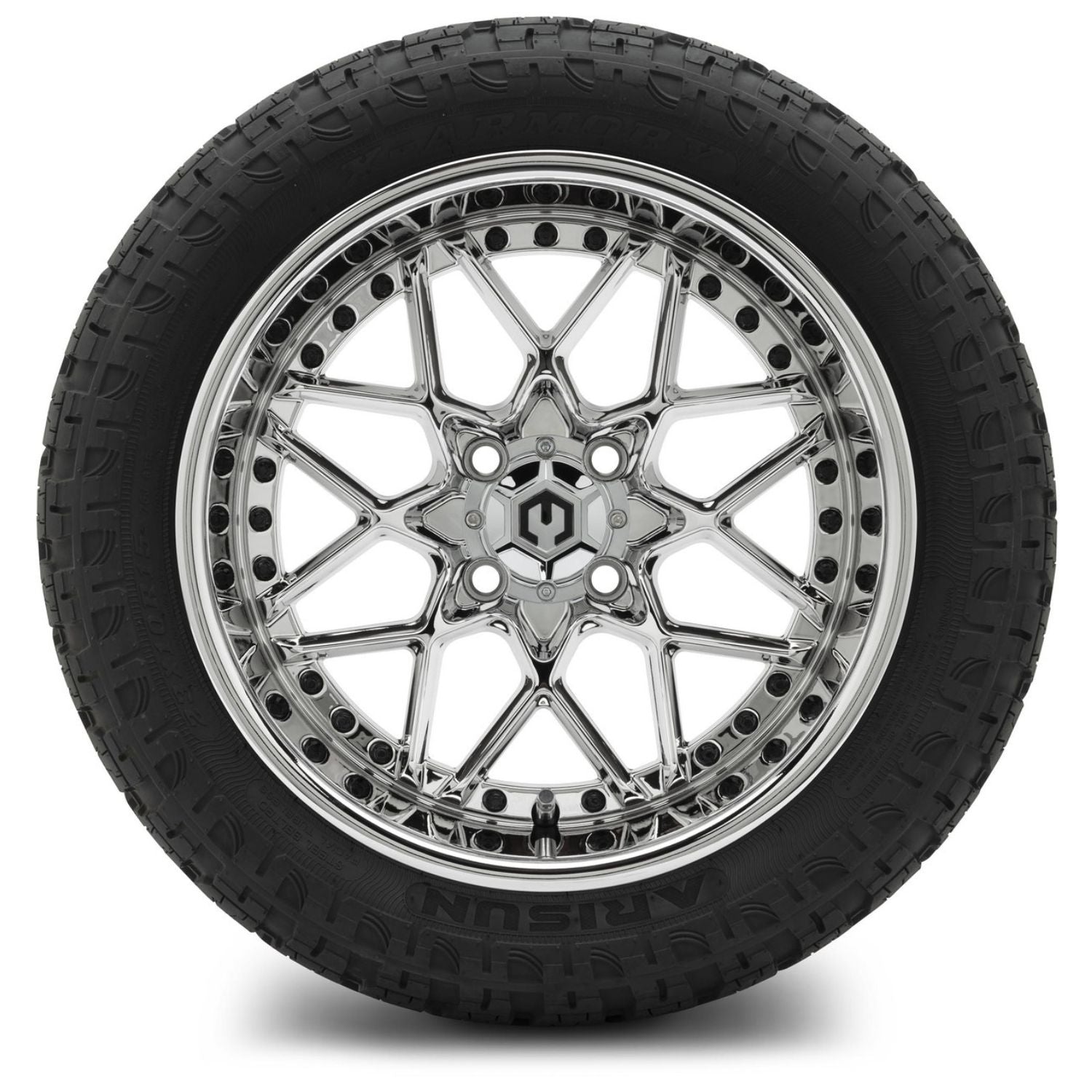 MODZ® 15" Formula Chrome Wheels & Off-Road Tires Combo (Arisun X-Armory Steel Belted Radial 23x10-15)