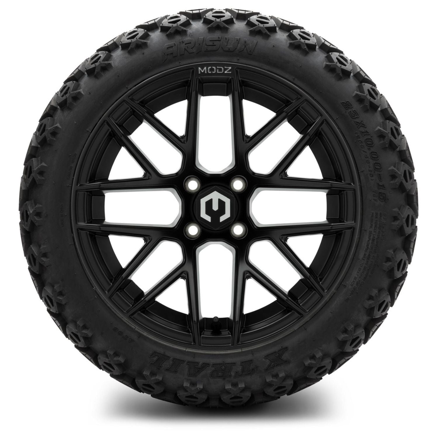 MODZ® 15" Matrix Matte Black Wheels & Off-Road Tires Combo (Arisun X-Trail All-Terrain 23x10-15)