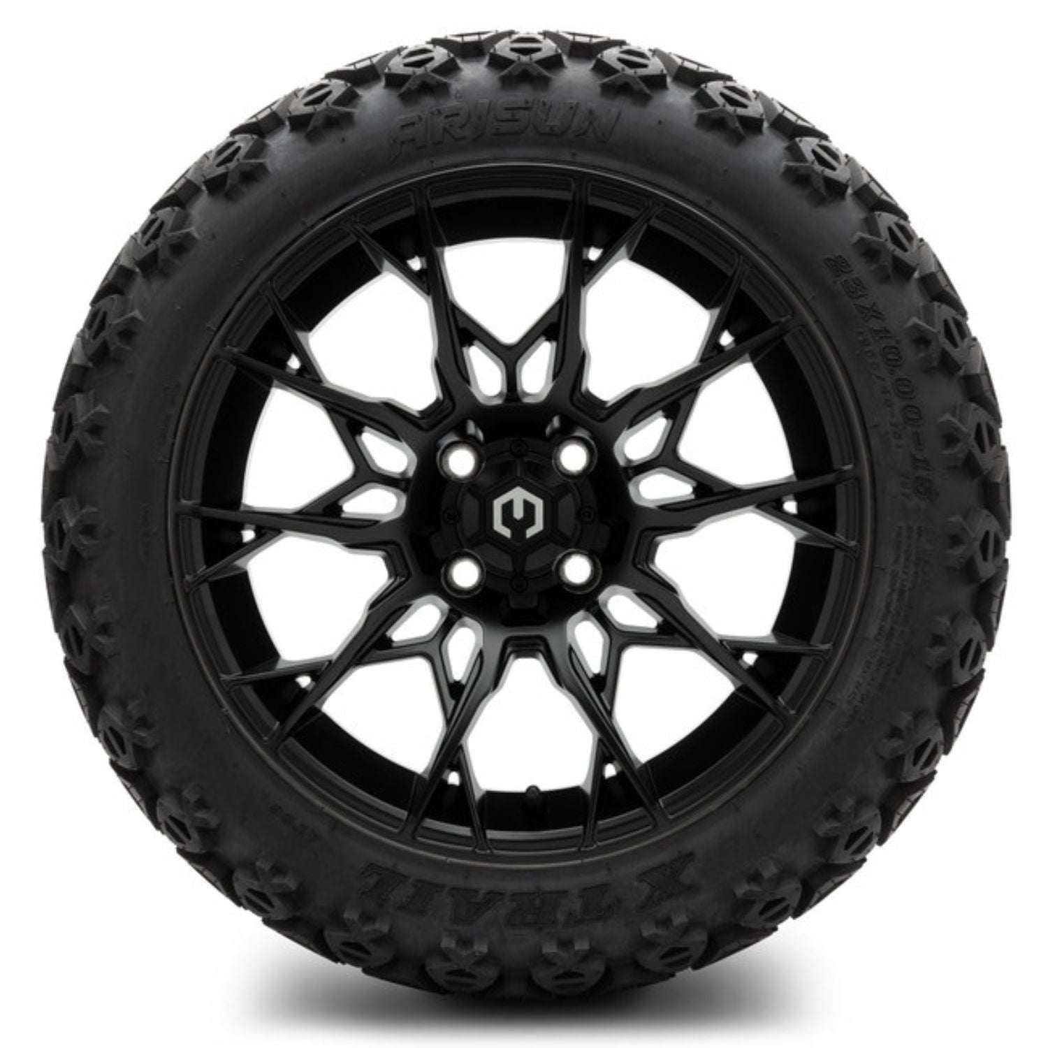 MODZ® 15" Chaos Matte Black Wheels & Off-Road Tires Combo (Arisun X-Trail All-Terrain 23x10-15)
