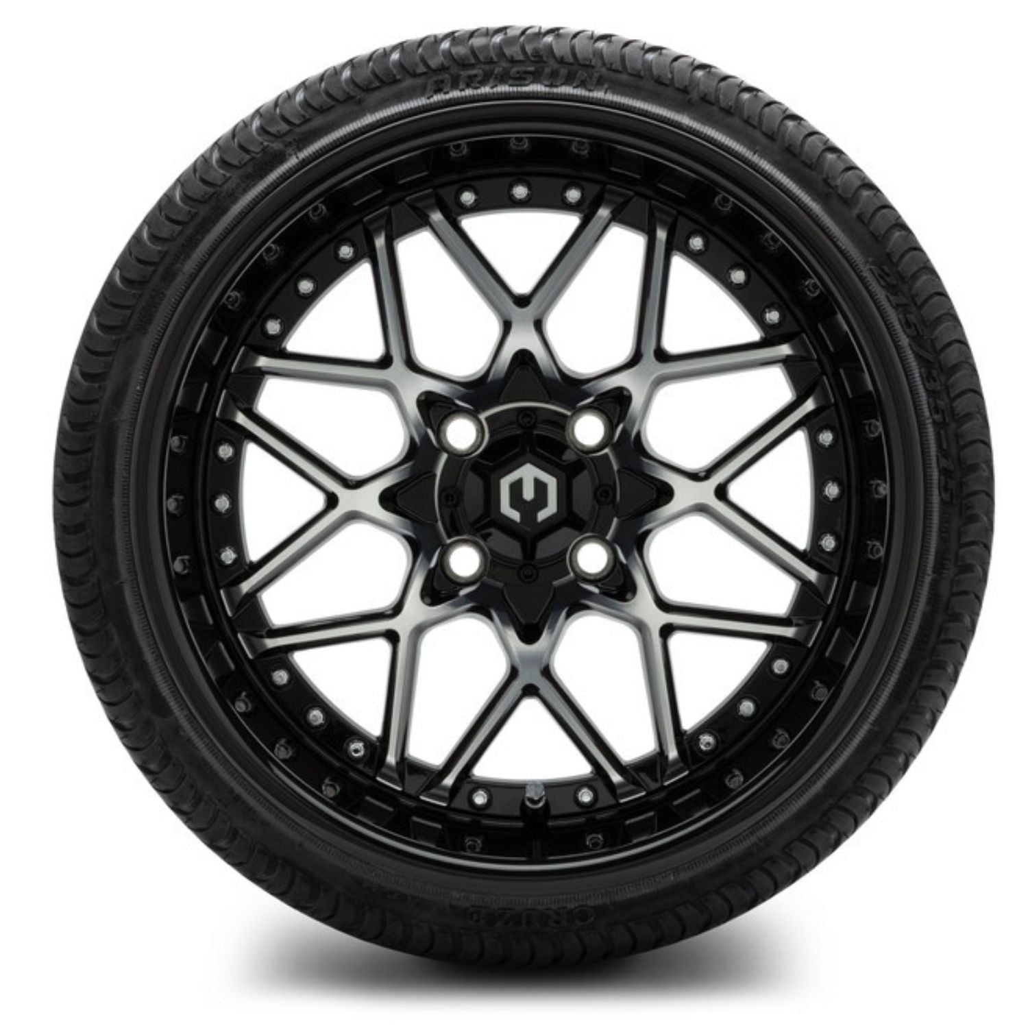 MODZ® 15" Formula Machined Black Wheels & Street Tires Combo (Arisun Cruze 215/35-15)