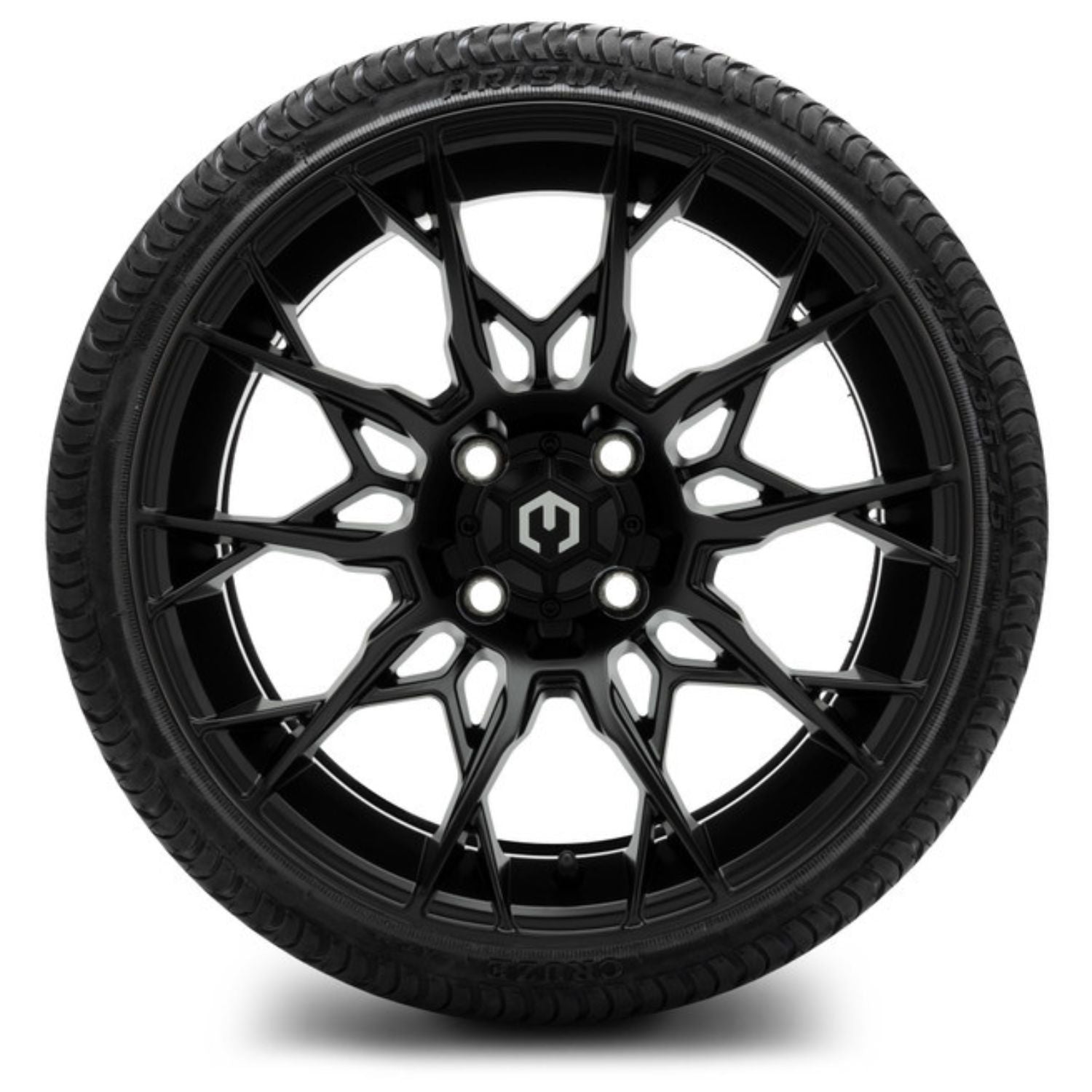 MODZ® 15" Chaos Matte Black Wheels & Street Tires Combo (Arisun Cruze 215/35-15)