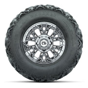 GTW® Stellar Chrome 12 in Wheels with 25X10-12 Barrage Mud Tires – Full Set