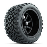 GTW Reaper Gloss Black 14 in Wheels with 23X10-R14 Nomad Steel Belt Radial All-Terrain Tires – Full Set