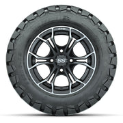 GTW® Spyder Matte Gray/Machined 12 in Wheels with 22X10-12 Timberwolf All-Terrain Tires – Full Set