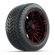GTW® Stealth Black/Red 12 in Wheels with 215/35-12 Mamba Street Tires – Full Set