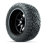GTW Reaper Gloss Black 15 in Wheels with 23X10-R15 Maverick Steel Belted Radial All-Terrain Tires – Full Set