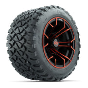 GTW® Spyder Black/Red 12 in Wheels with 20X10-12 Nomad Steel Belt Radial All-Terrain Tires – Full Set