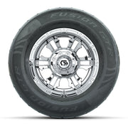 GTW® Shogun Chrome 12 in Wheels with 255/55-R12 Fusion GTR Steel Belt Radial Street Tires – Full Set