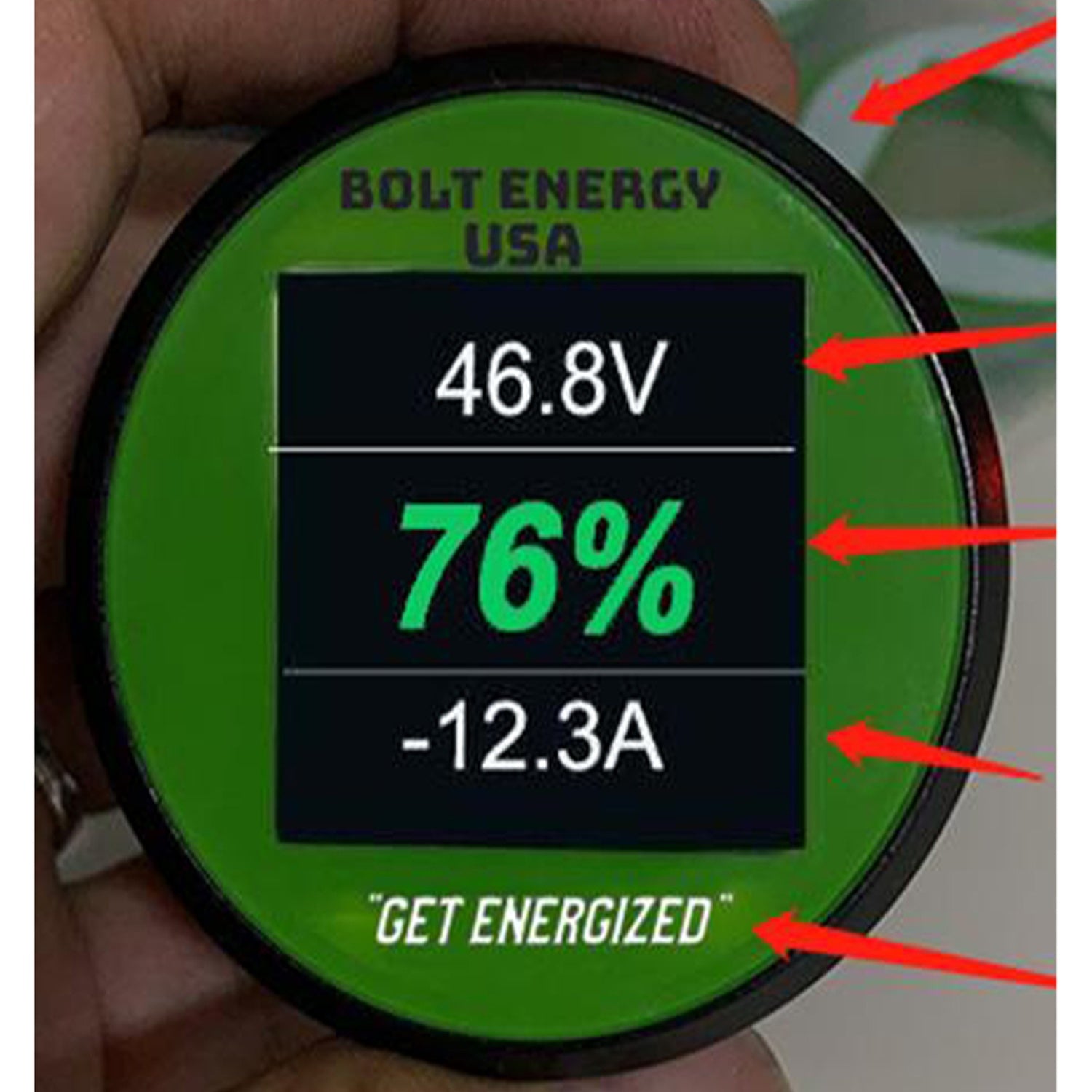 Bolt Energy SOC meter with power button built in