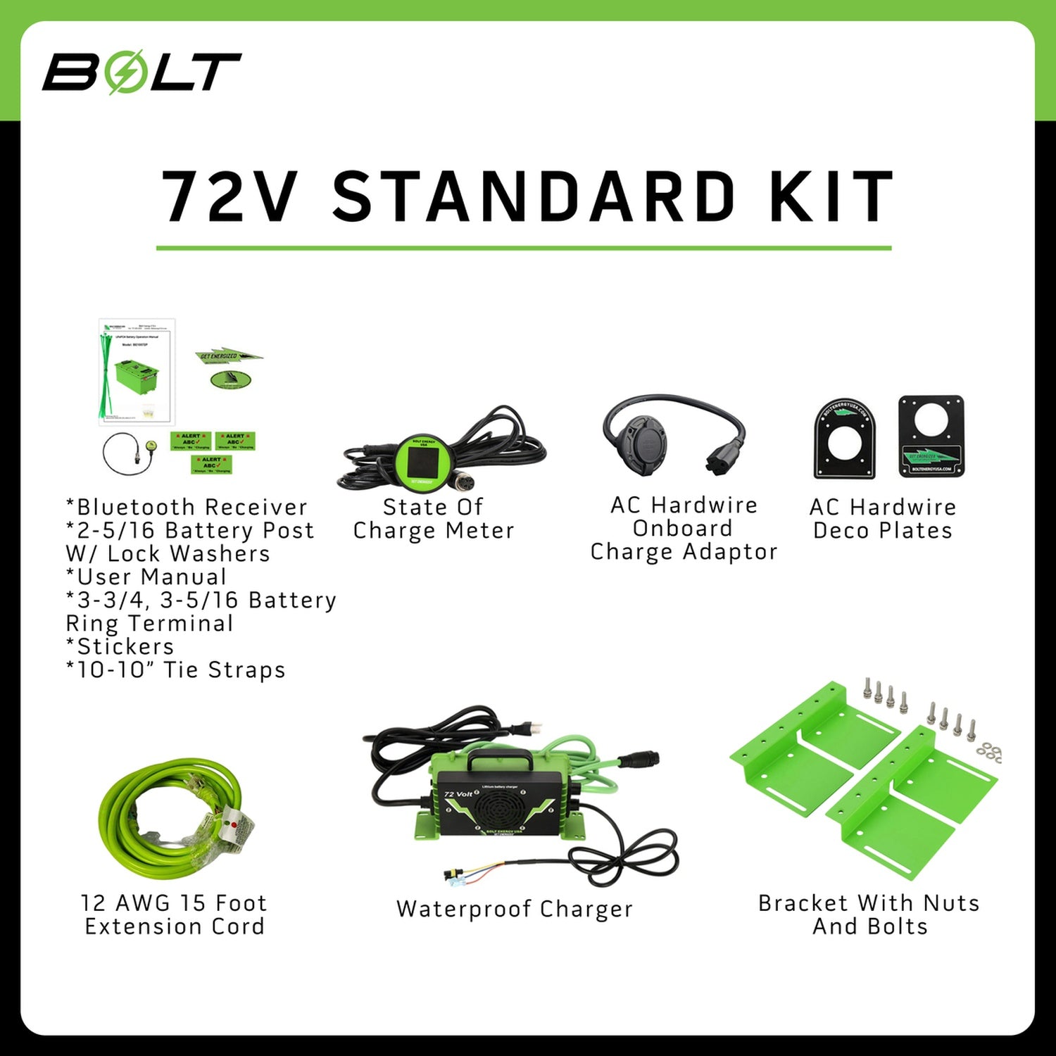 Bolt Energy 74V Standard Accessory Kit