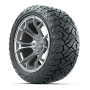 GTW Spyder Silver/Machined 15 in Wheels with 23x10.00-R15 Maverick All-Terrain Tires – Full Set