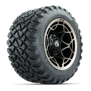 GTW® Nexus Black with Bronze Face 12 in Wheels with 22X11-R12 Nomad Steel Belt Radial All-Terrain Tires – Full Set